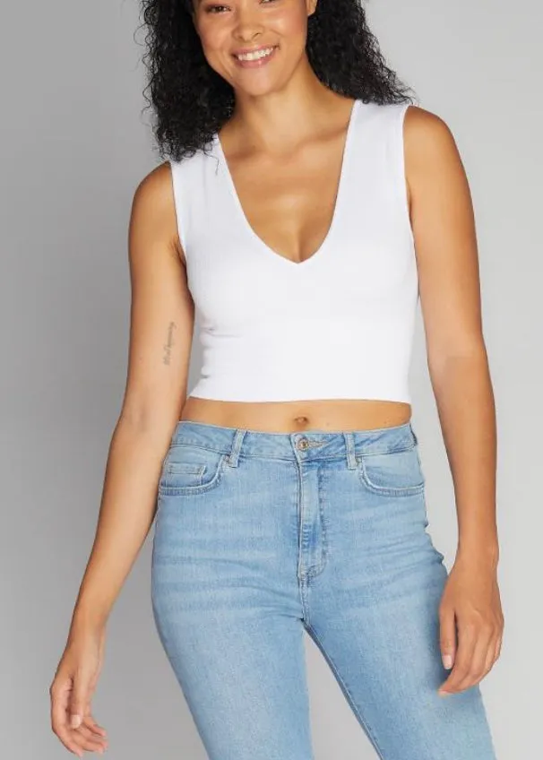 C'EST MOI BAMBOO DEEP V NECK RIB BRALETTE